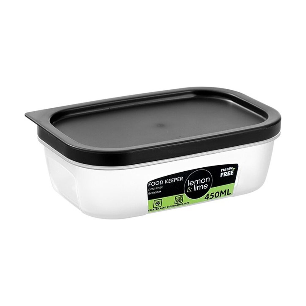 12PK Lemon And Lime Food Keeper Rectangle Reusable Container 450ml 15x10x5cm