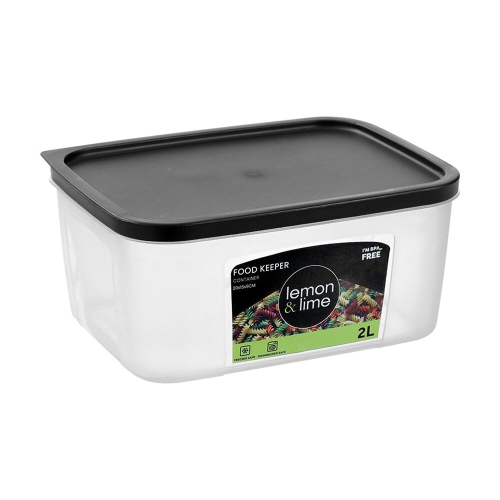 12PK Lemon And Lime Food Keeper Rectangle Reusable Container 2L 20x15x9.3cm