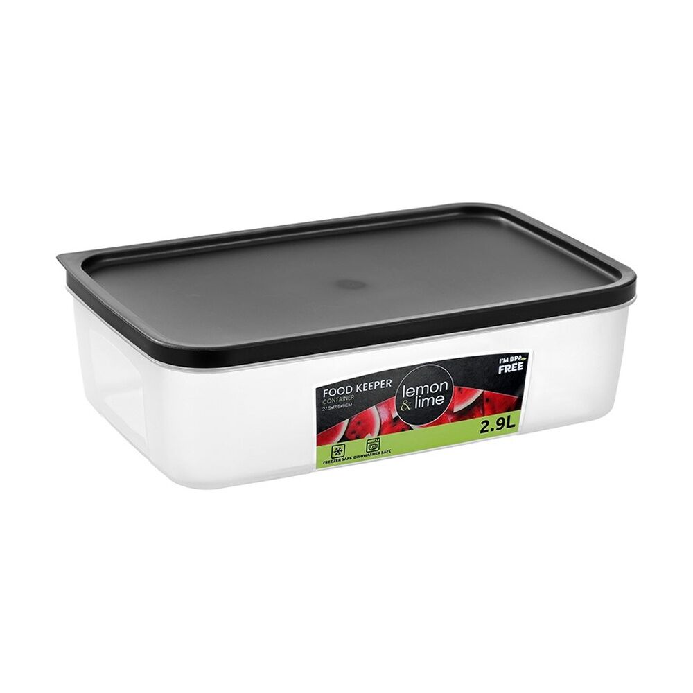 12PK Lemon And Lime Food Keeper Rectangle Reusable Container 2.9L 27.5x17.7cm