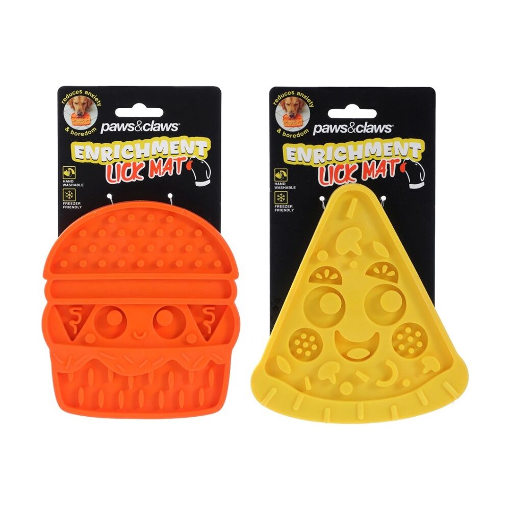 6x Paws And Claws Dog/Cat Pet Food & Treat Silicone Lick Mat Assorted