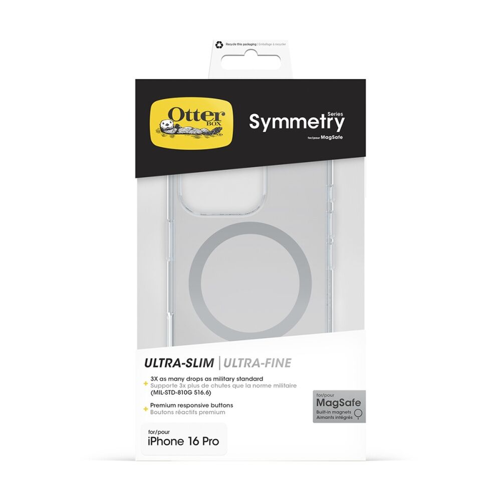 OtterBox Symmetry MagSafe Mobile Phone Case for iPhone 16 Pro Clear