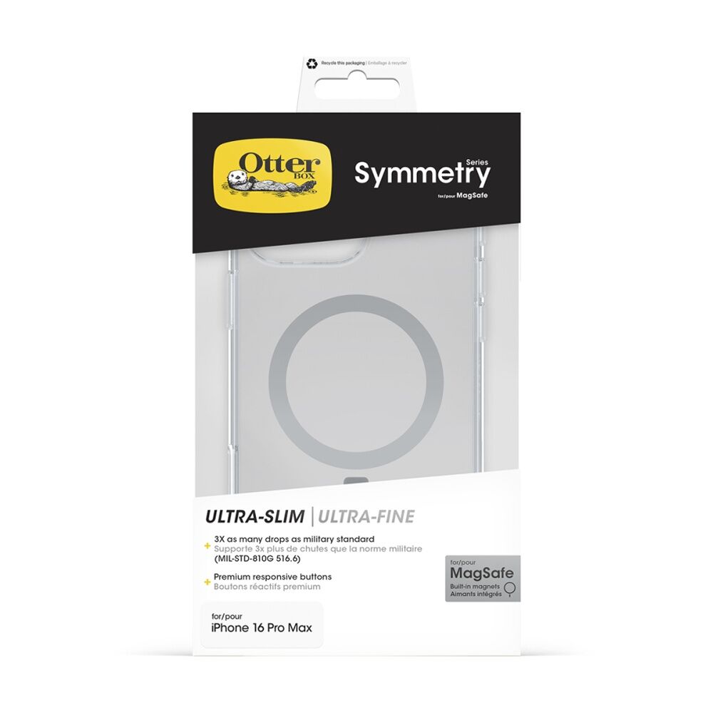 OtterBox Symmetry MagSafe Mobile Phone Case for iPhone 16 Pro Max Clear