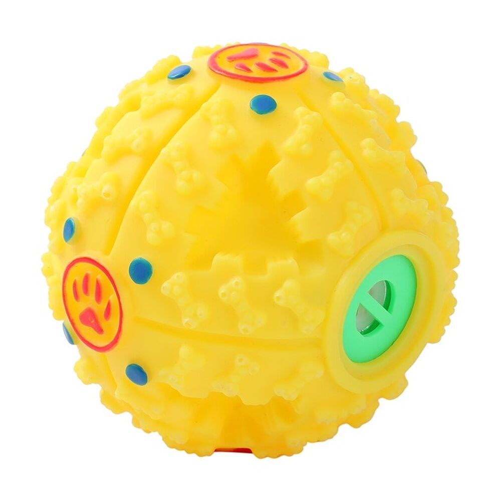 6x Paws And Claws Mini Giggle Ball Interactive Sound Dog Toy Rubber 7.2cm Assorted