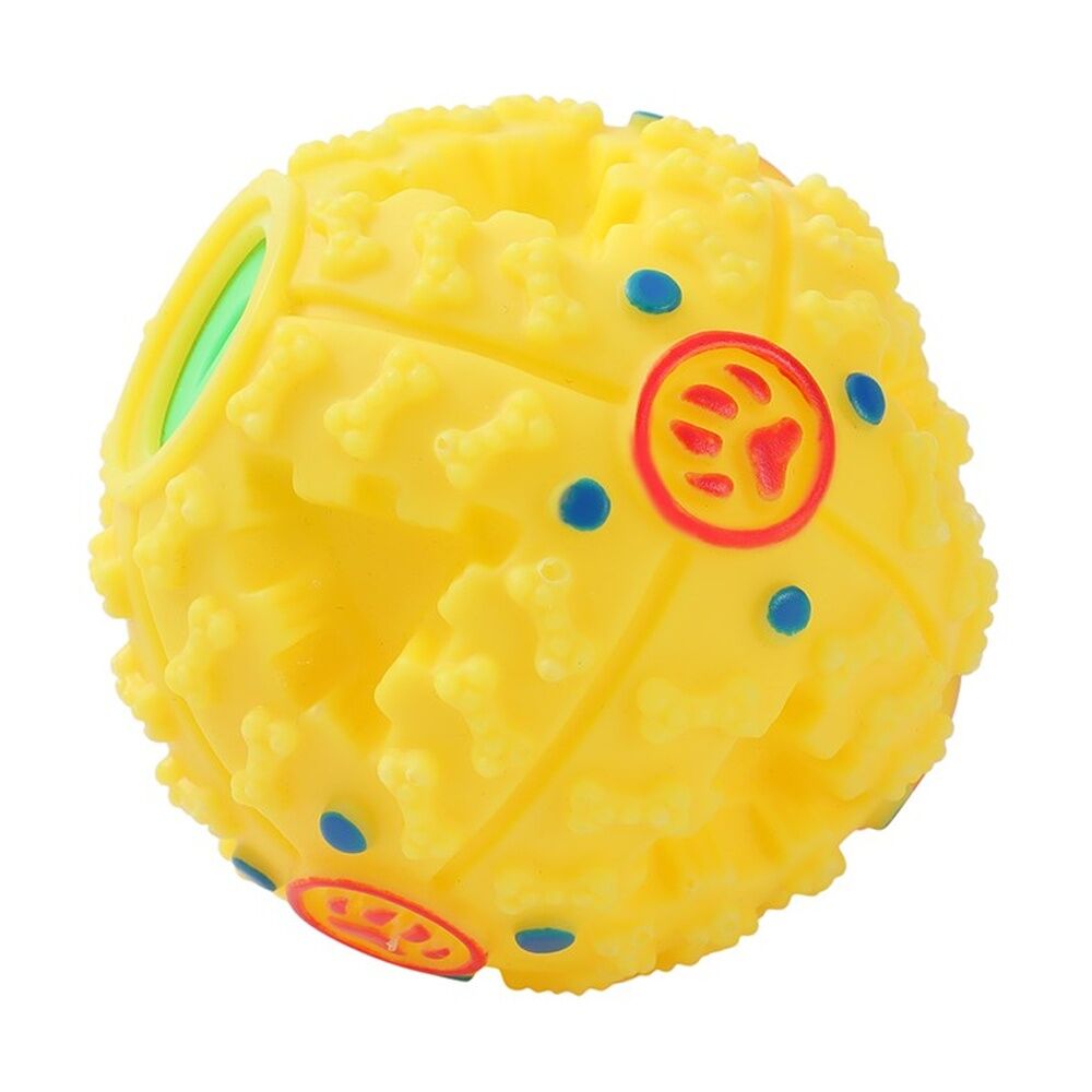 6x Paws And Claws Mini Giggle Ball Interactive Sound Dog Toy Rubber 7.2cm Assorted