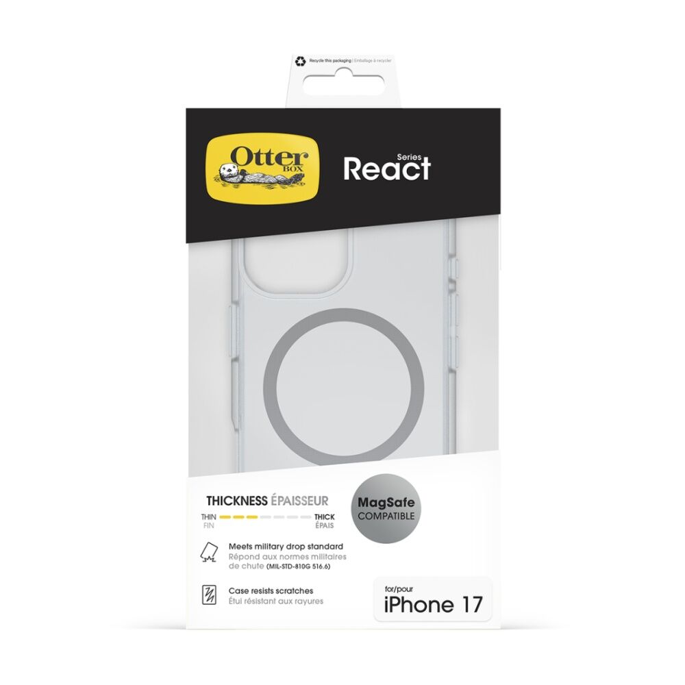OtterBox React MagSafe Mobile Phone Case for iPhone 17 Clear