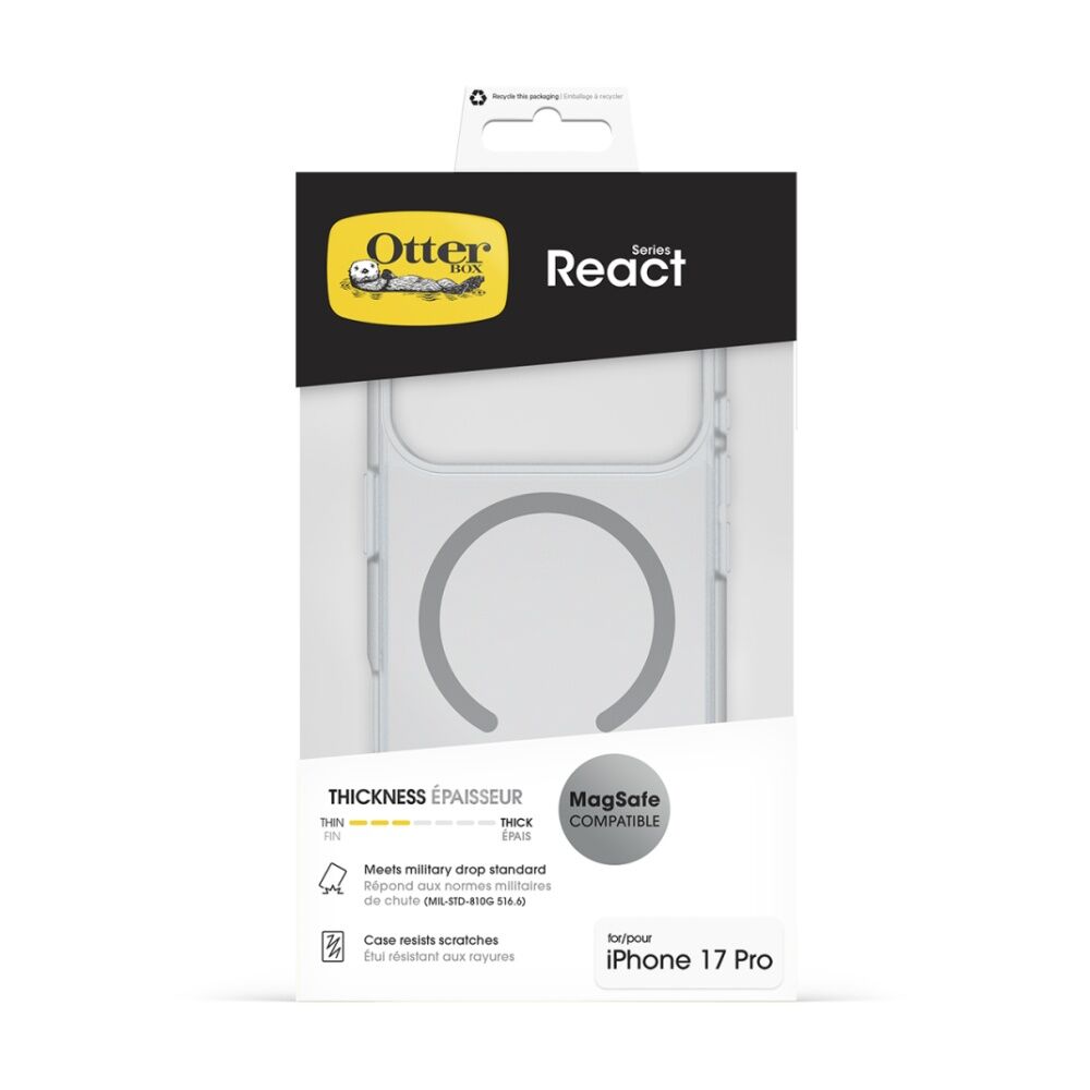 OtterBox React MagSafe Mobile Phone Case for iPhone 17 Pro Clear