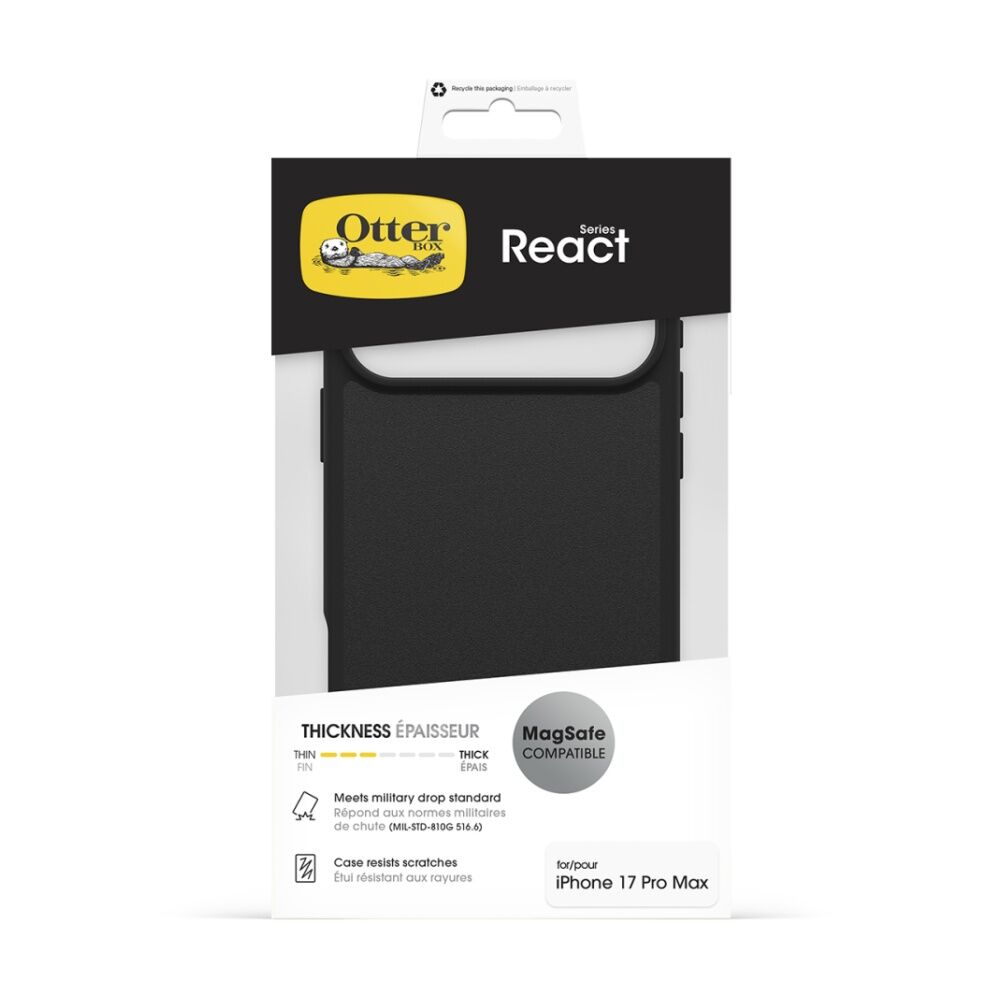 OtterBox React MagSafe Mobile Phone Case for iPhone 17 Pro Max Black