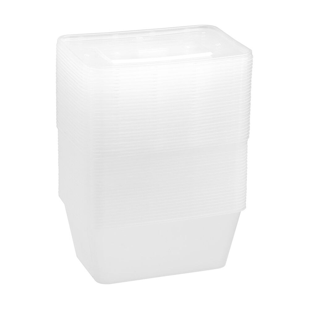 5x 50pc Lemon And Lime Reusable Food Containers Rectangle Microwave Freeze 1L