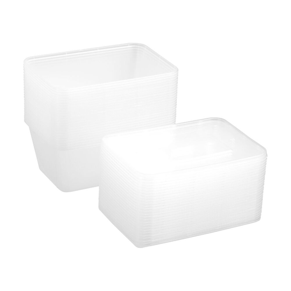 5x 50pc Lemon And Lime Reusable Food Containers Rectangle Microwave Freeze 1L