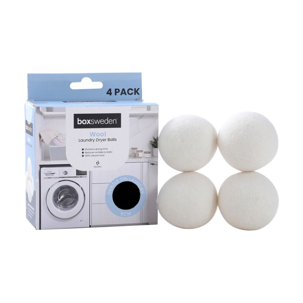 3x 4PK Boxsweden Reusable Wool Laundry Dryer Balls 6cm Reduces Drying Time