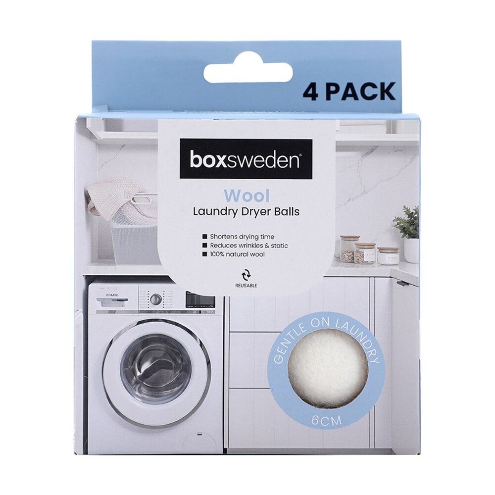 3x 4PK Boxsweden Reusable Wool Laundry Dryer Balls 6cm Reduces Drying Time