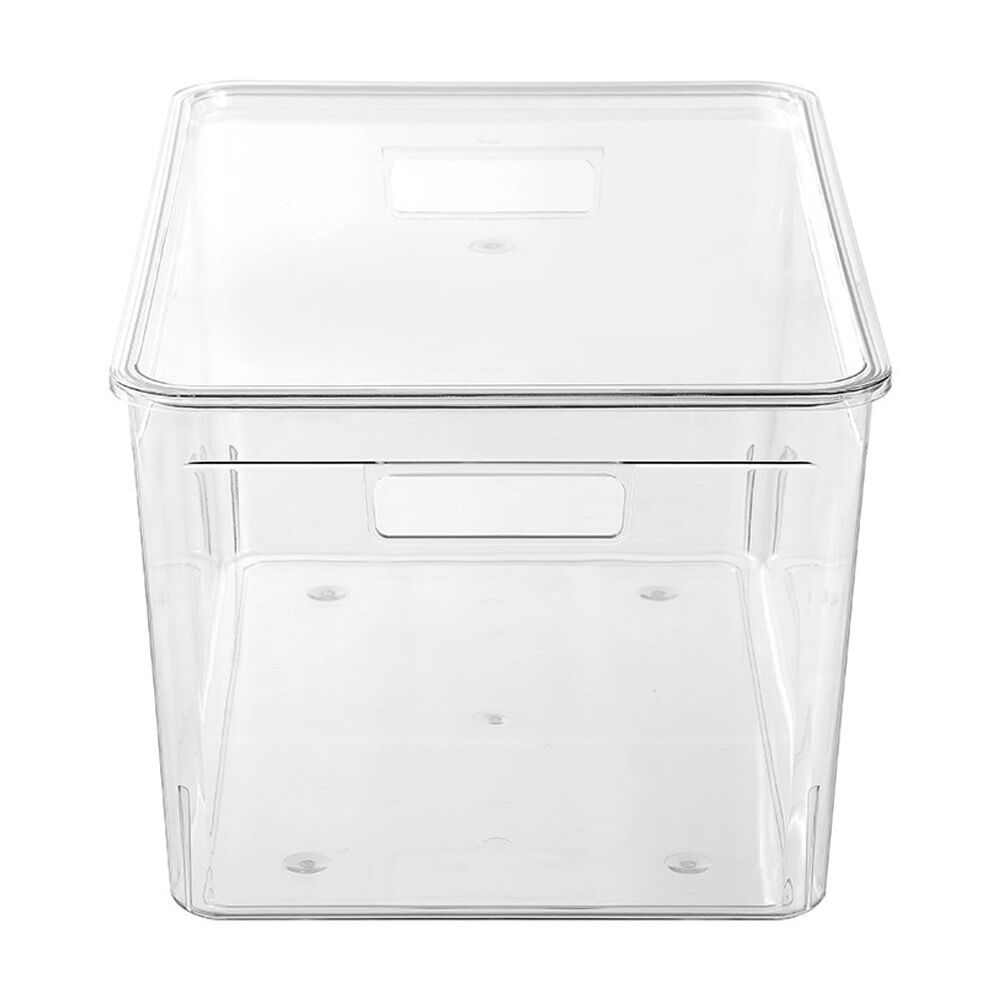 4x Boxsweden Crystal Stackable Lidded Organisation Storage Box/Container Clear 35L