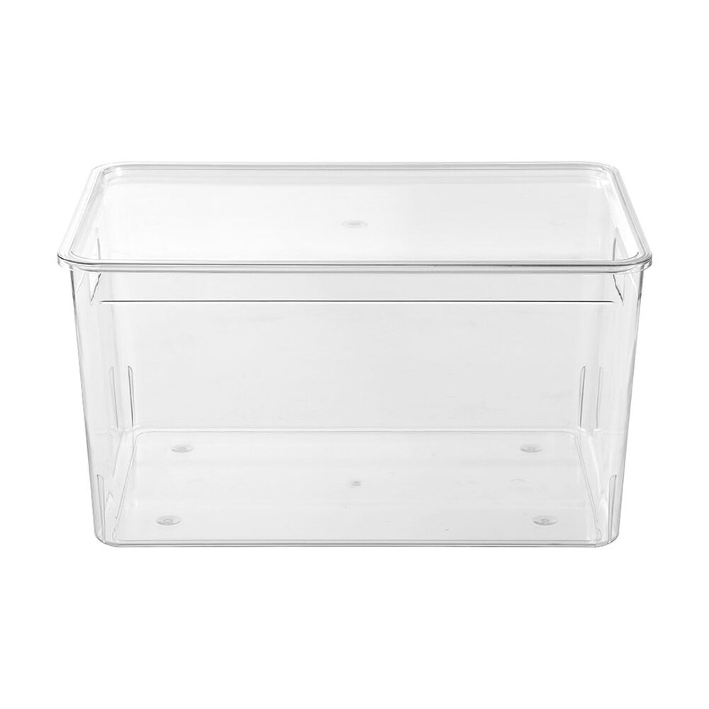 4x Boxsweden Crystal Stackable Lidded Organisation Storage Box/Container Clear 35L