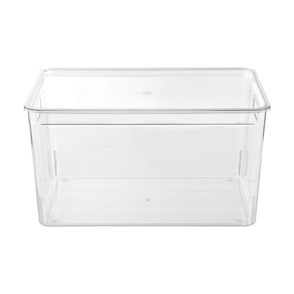 4x Boxsweden Crystal Stackable Lidded Organisation Storage Box/Container Clear 50L