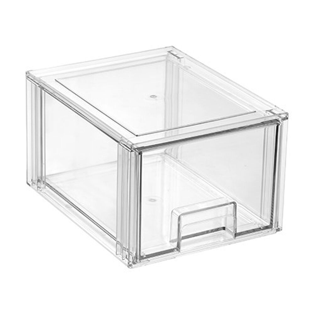 6x Boxsweden Crystal Stackable Drawer Organisation Storage Container Clear 2.5L