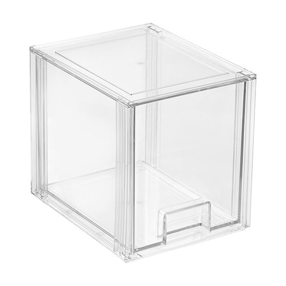 3x Boxsweden Crystal Stackable Drawer Organisation Storage Container Clear 4L