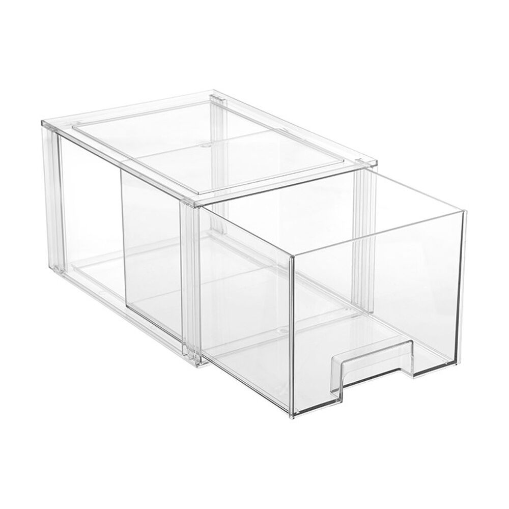 Boxsweden Crystal Stackable Drawer Organisation Storage Container Clear 16L