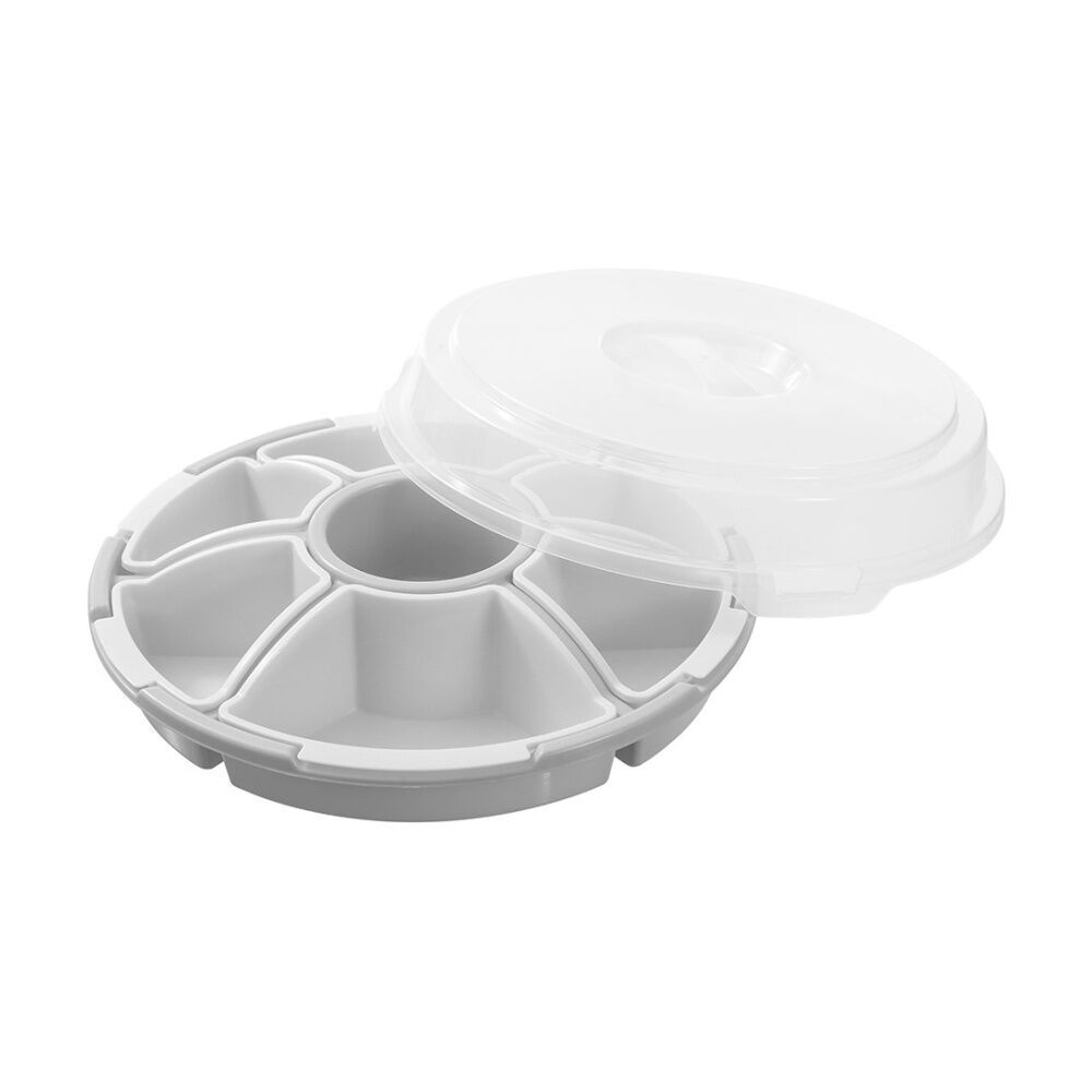 3PK Lemon And Lime Reusable Food Container Serving Set 7 Section Assorted 33cm