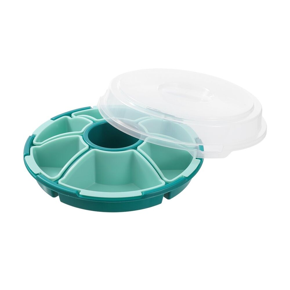3PK Lemon And Lime Reusable Food Container Serving Set 7 Section Assorted 33cm