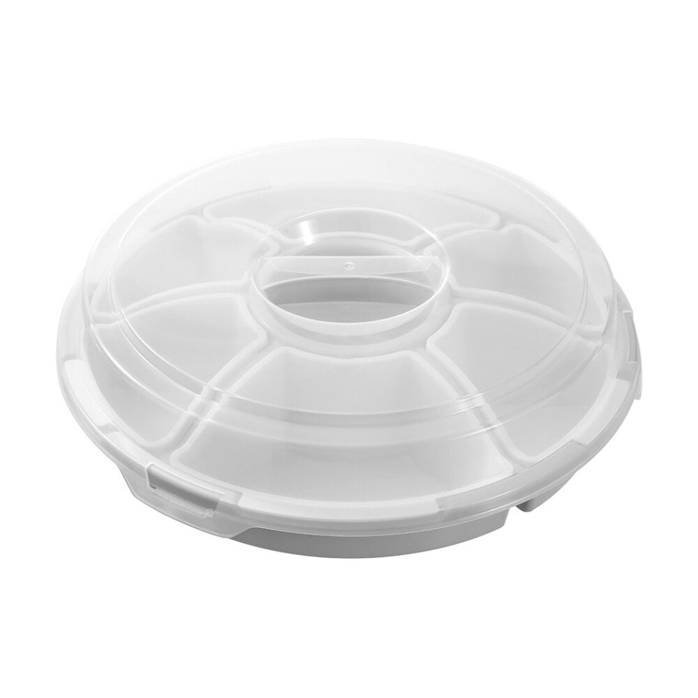 3PK Lemon And Lime Reusable Food Container Serving Set 7 Section Assorted 33cm