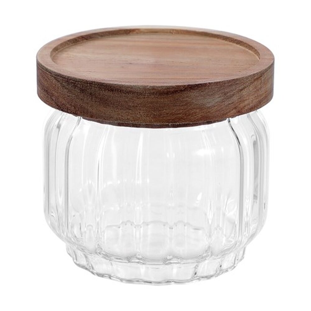 12PK Lemon And Lime Woodend Acacia Glass Jar Reusable Food Container 350ml