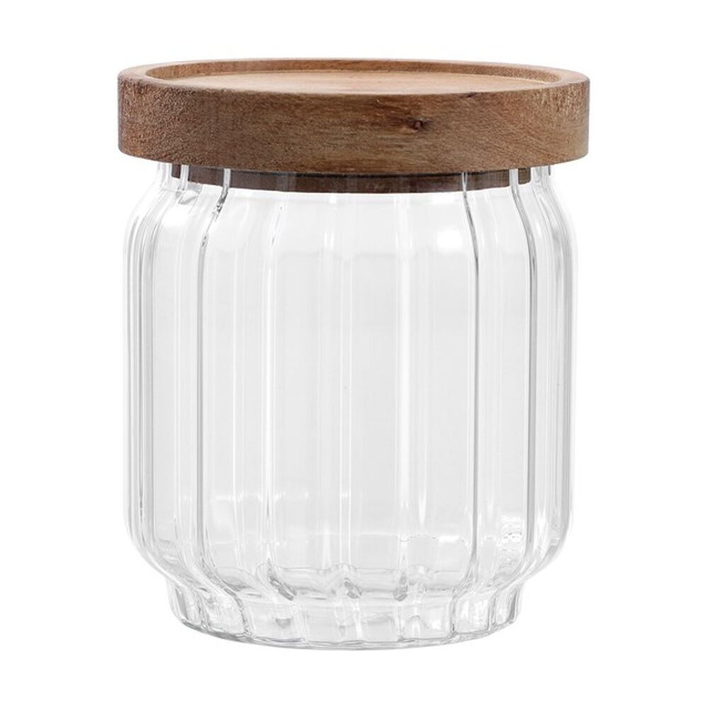6PK Lemon And Lime Woodend Acacia Glass Jar Reusable Food Container 500ml