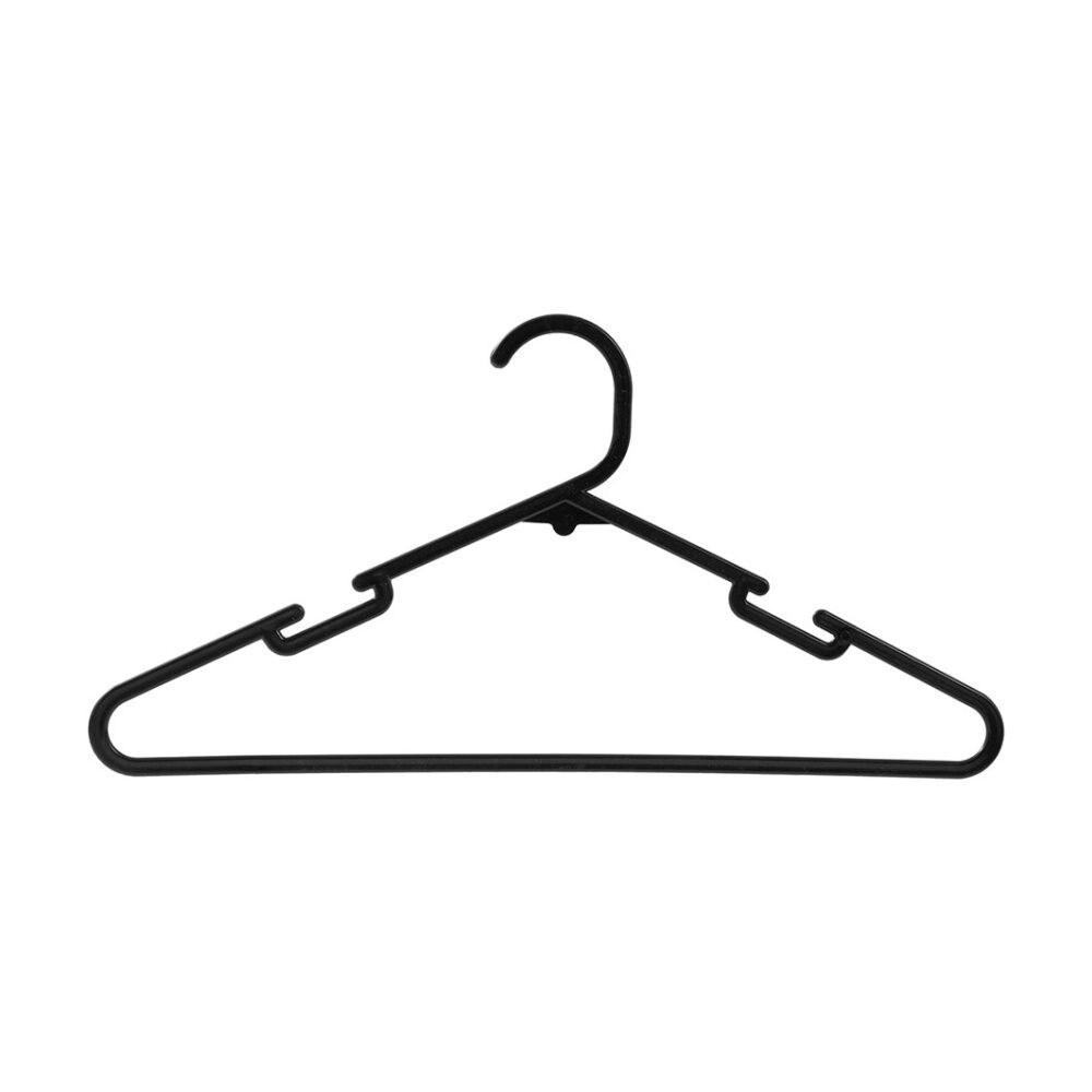 12x 10pc Boxsweden Hangit Essentials Clothes Plastic Hangers Strap Black 39cm