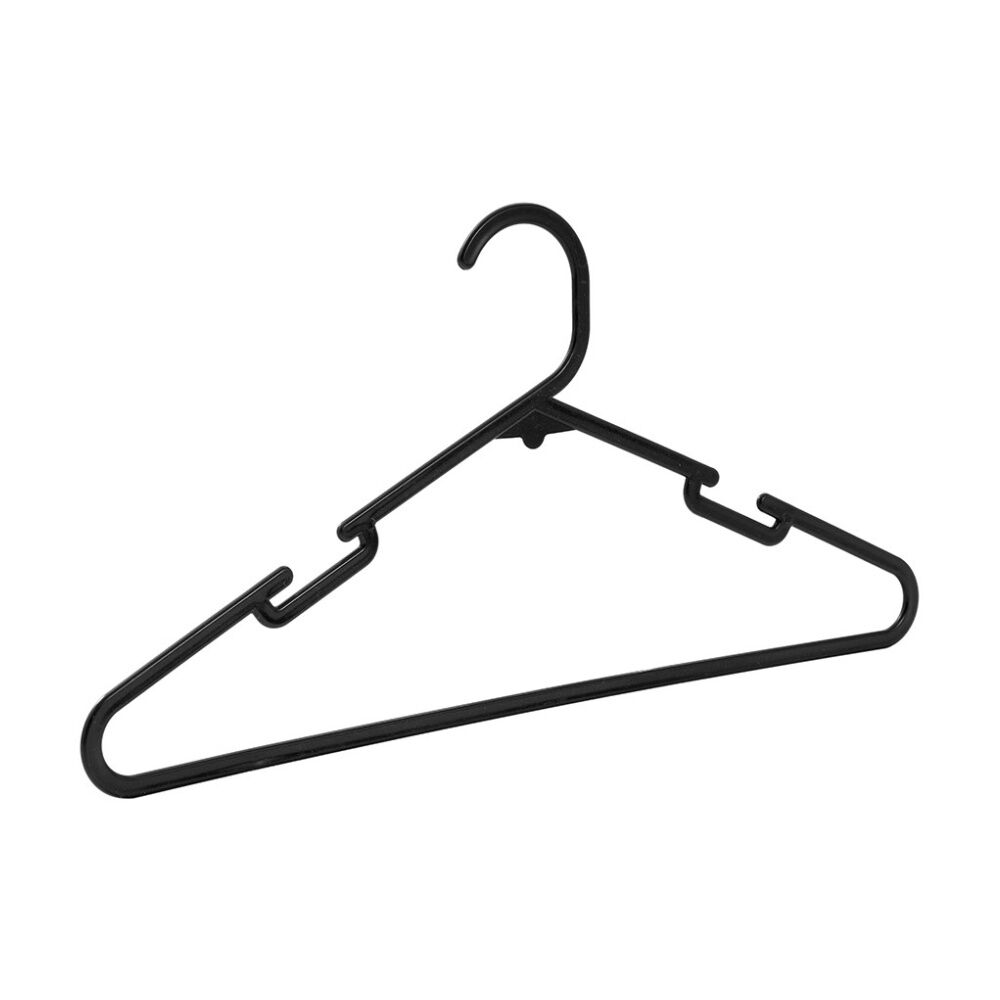 12x 10pc Boxsweden Hangit Essentials Clothes Plastic Hangers Strap Black 39cm