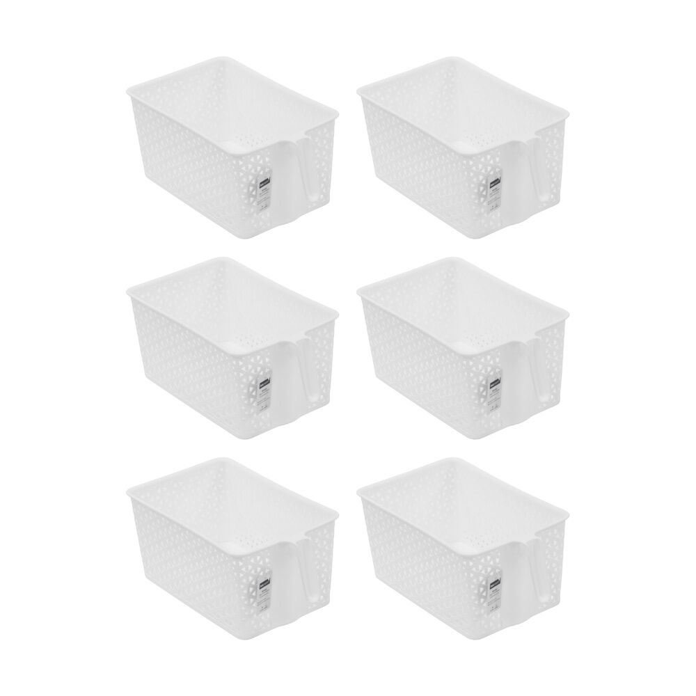 6PK Boxsweden Wick Basket Home Organiser Storage Container 6.5L 33x19.5x14.5cm