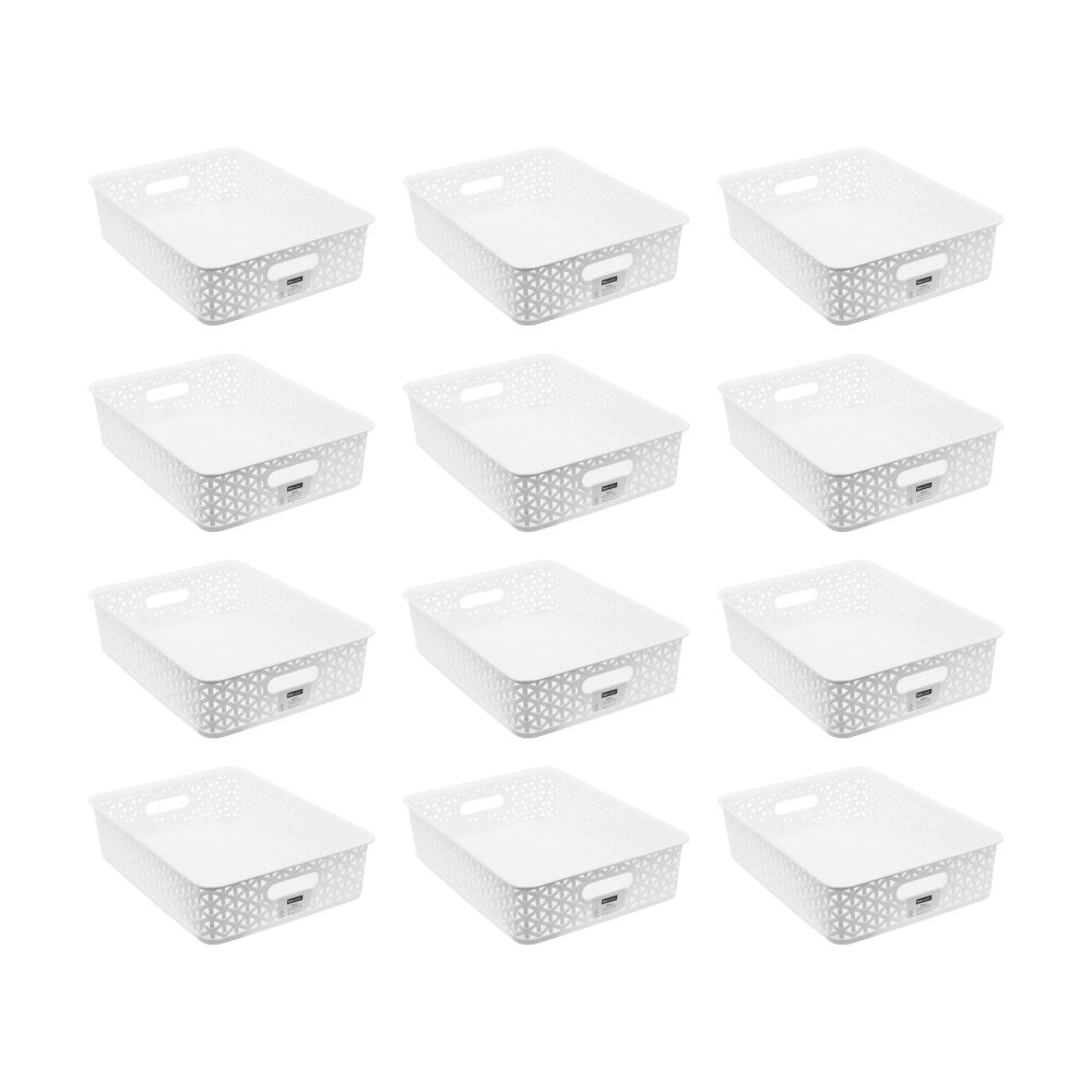 12PK Boxsweden Wicker Basket Home Organiser Storage Container 6.5L 35.5x26x8.5cm