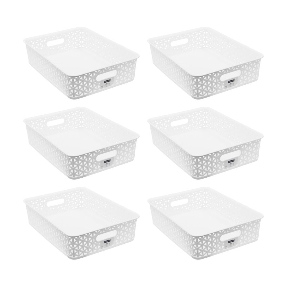 6PK Boxsweden Wicker Basket Home Organiser Storage Container 6.5L 35.5x26x8.5cm