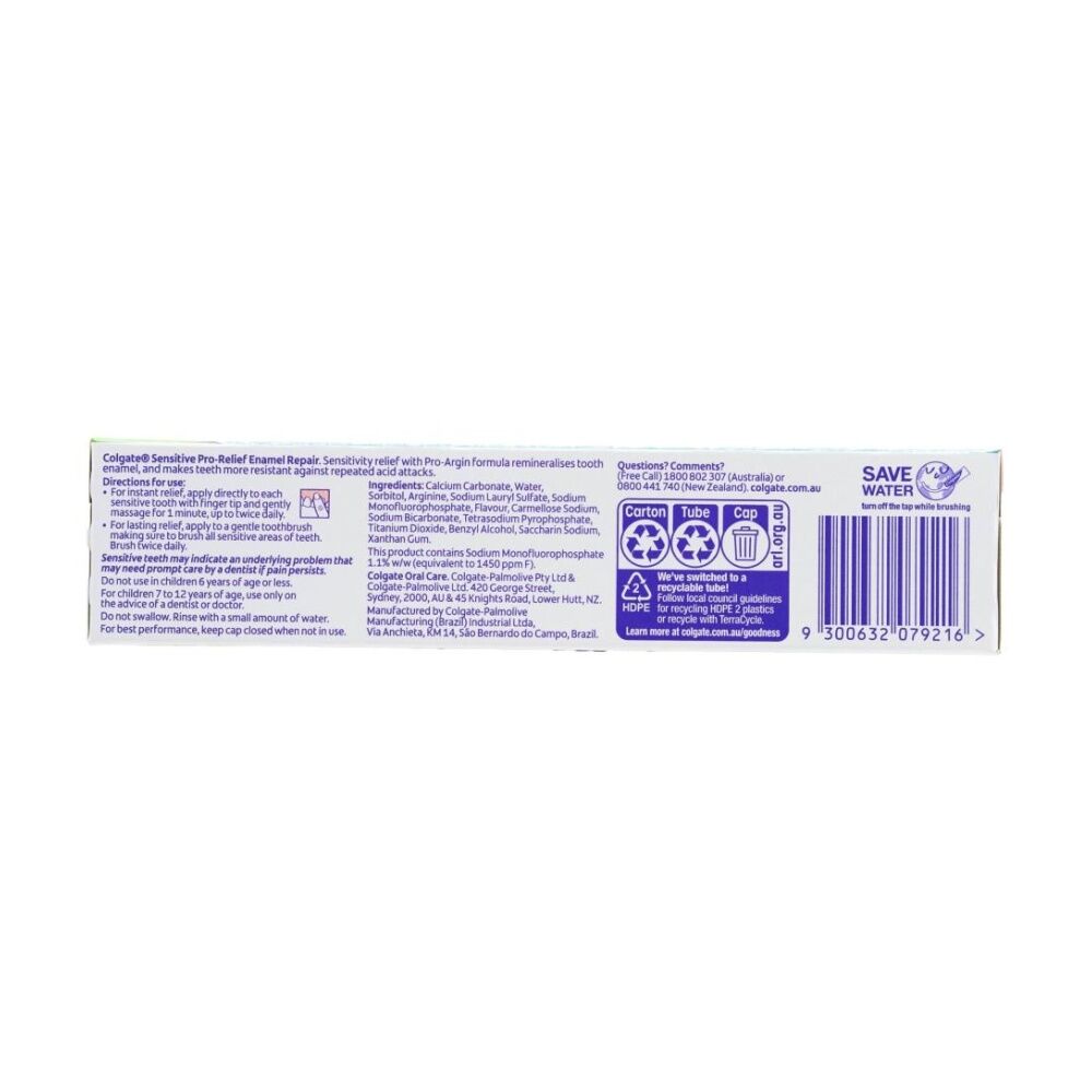 6PK Colgate Sensitive Pro-Relief Tooth Enamel Repair Toothpaste 110g