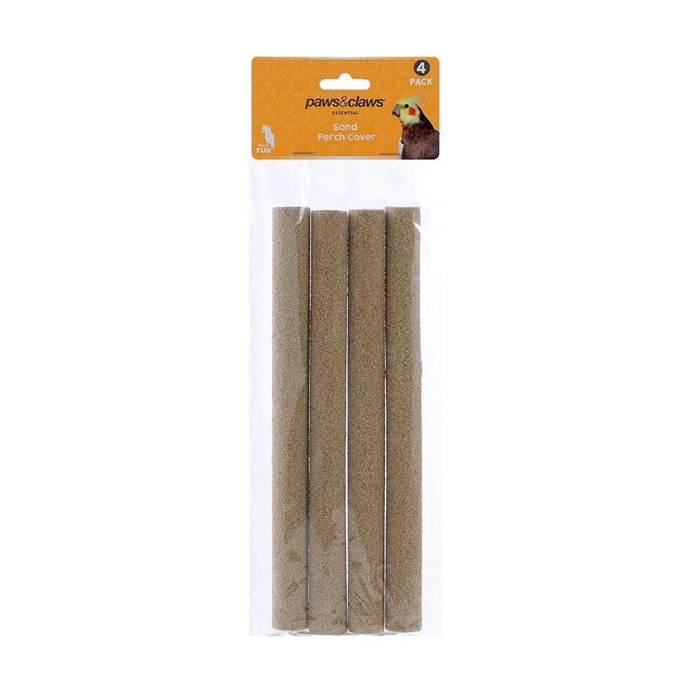 12x 4pc Paws And Claws Pet Bird Sand Perch Covers Natural Texture 25x2cm