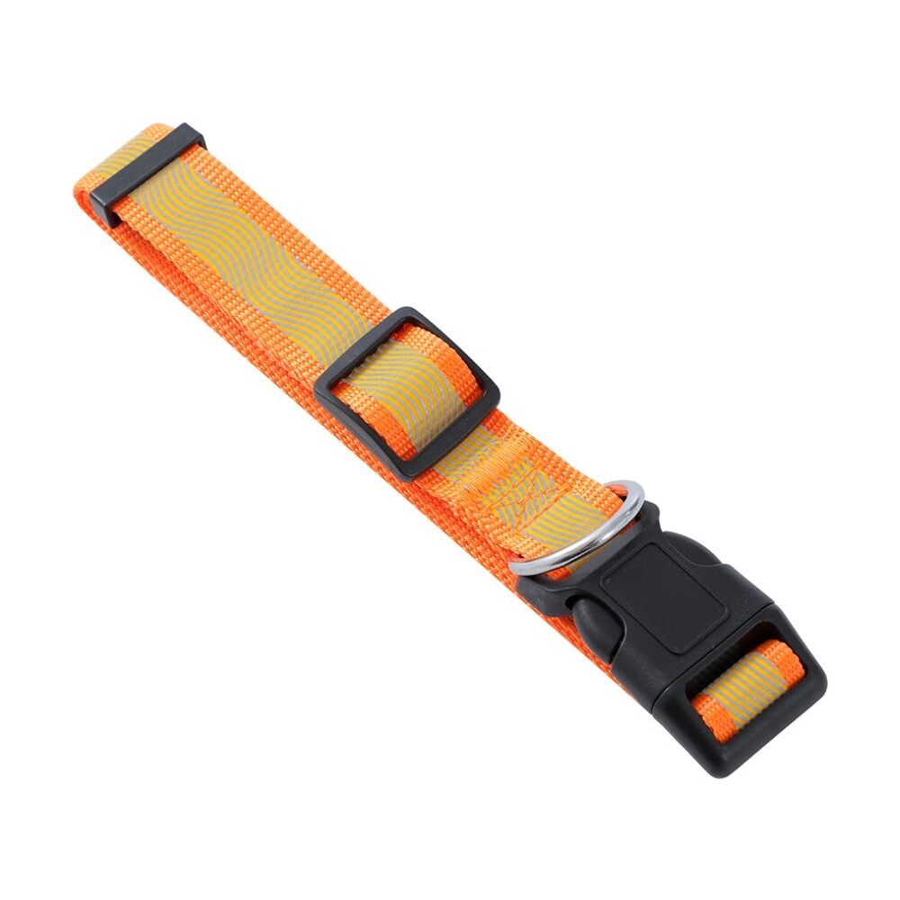 6PK Paws And Claws Reflective Pet Dog Collar Assorted Large 45-65cmx2.5cm