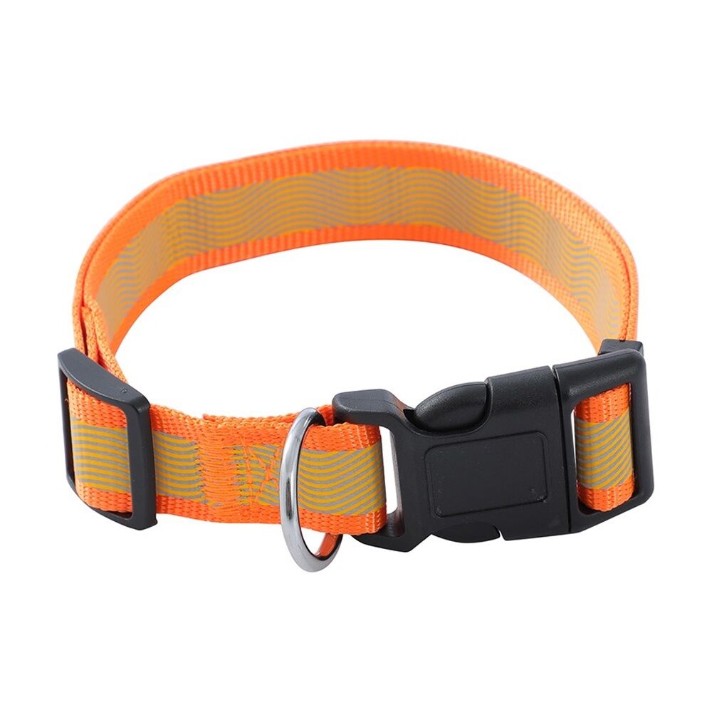6PK Paws And Claws Reflective Pet Dog Collar Assorted Large 45-65cmx2.5cm