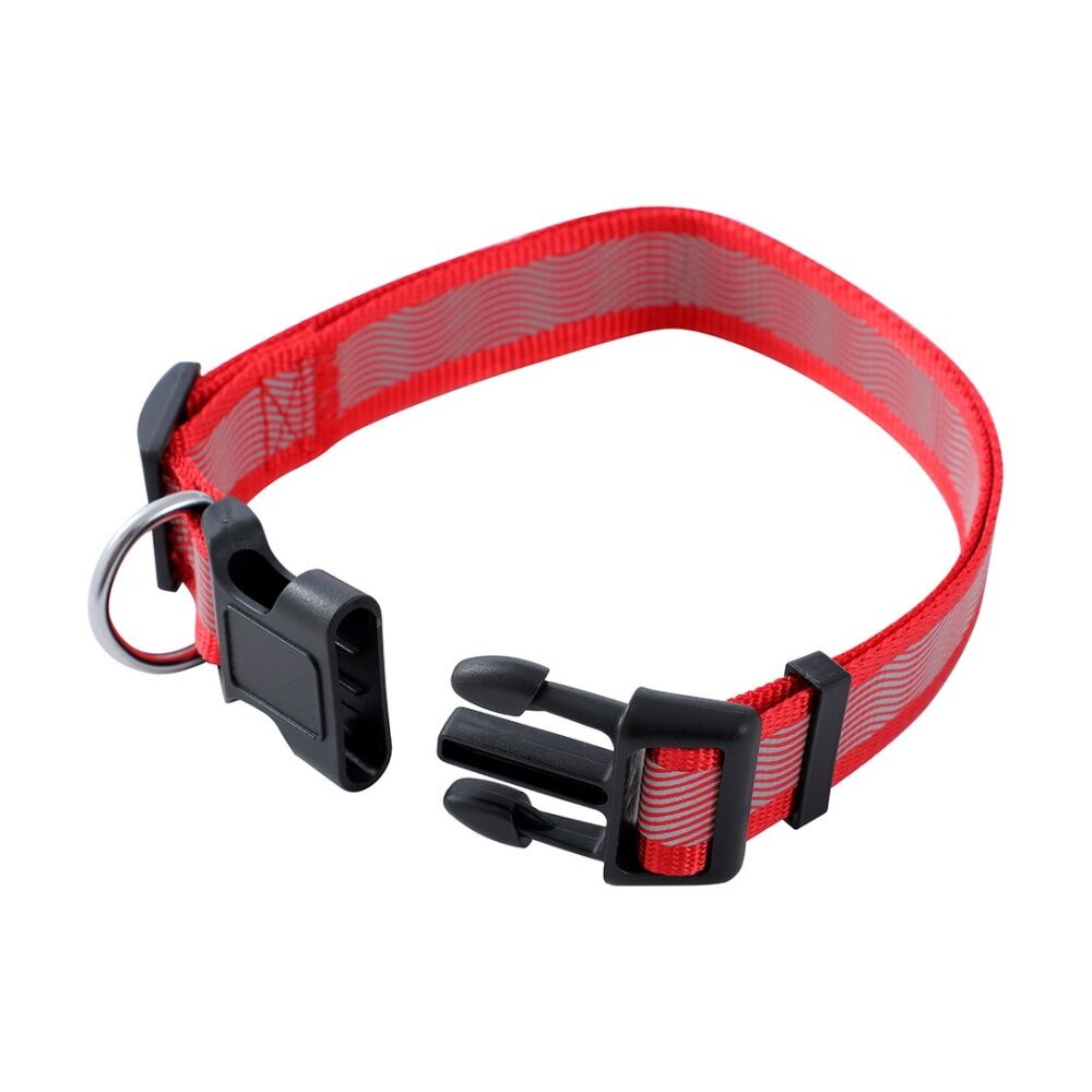 6PK Paws And Claws Reflective Pet Dog Collar Assorted Large 45-65cmx2.5cm