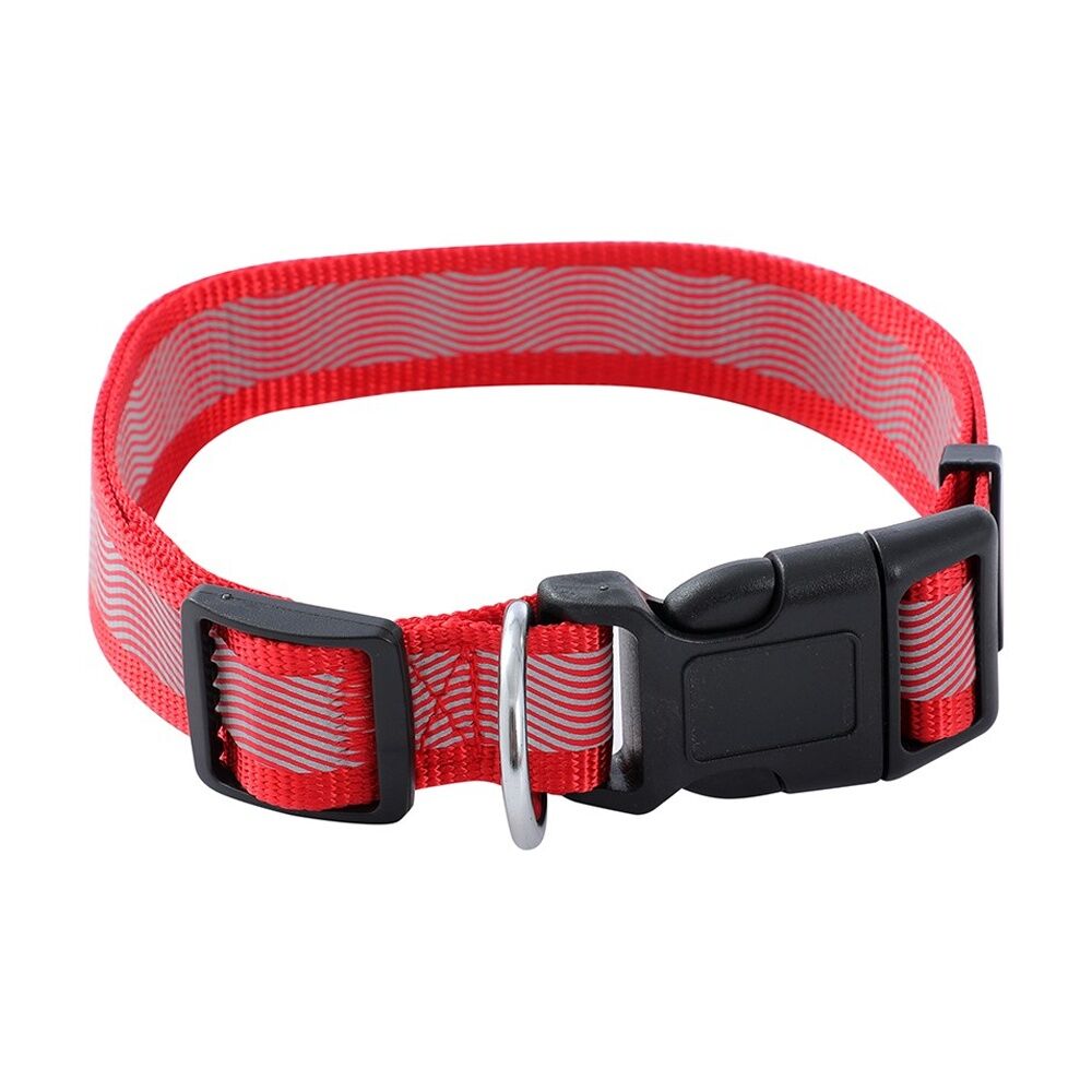 6PK Paws And Claws Reflective Pet Dog Collar Assorted Large 45-65cmx2.5cm