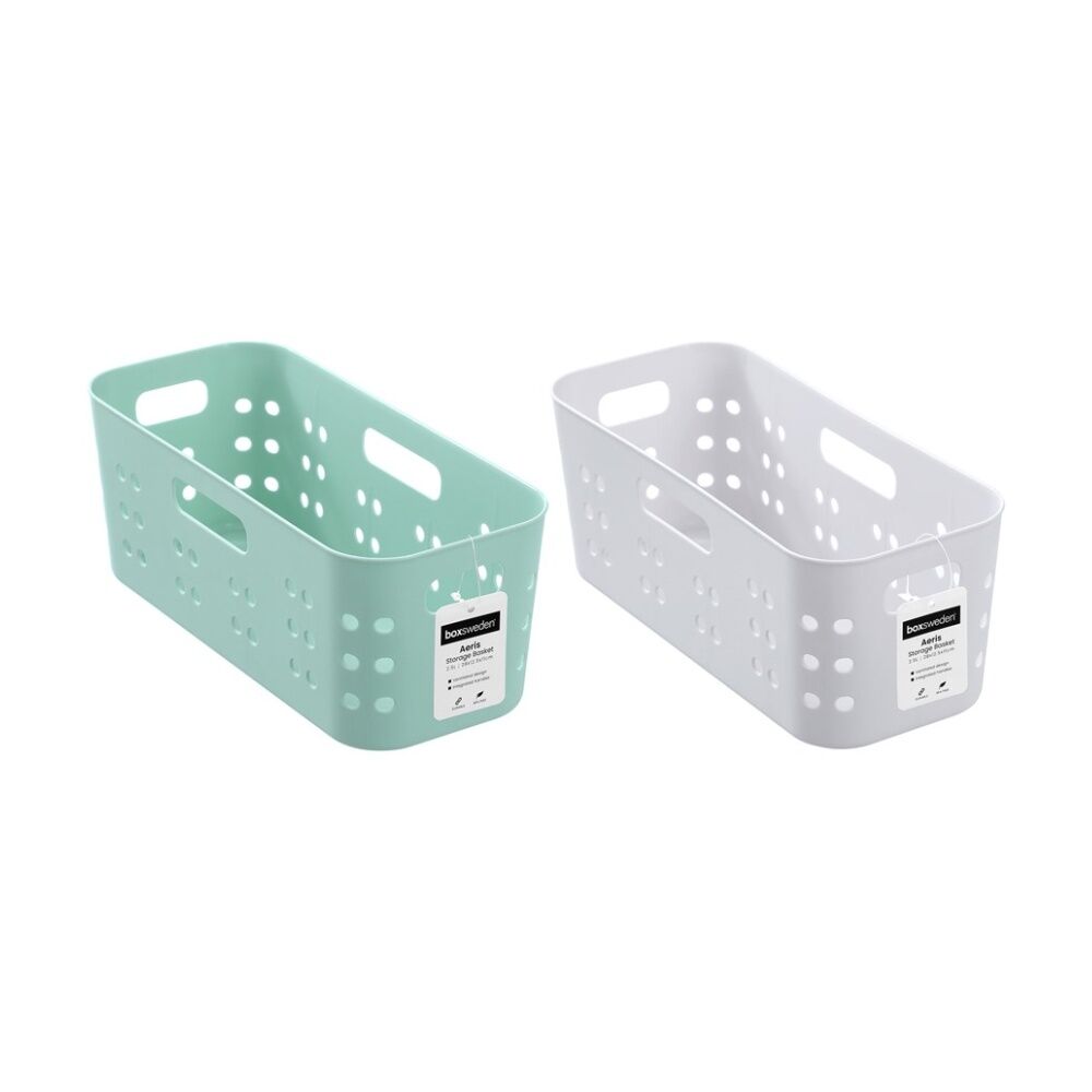 24PK Boxsweden Aeris Basket Home Organiser Storage Container Assorted 2.5L