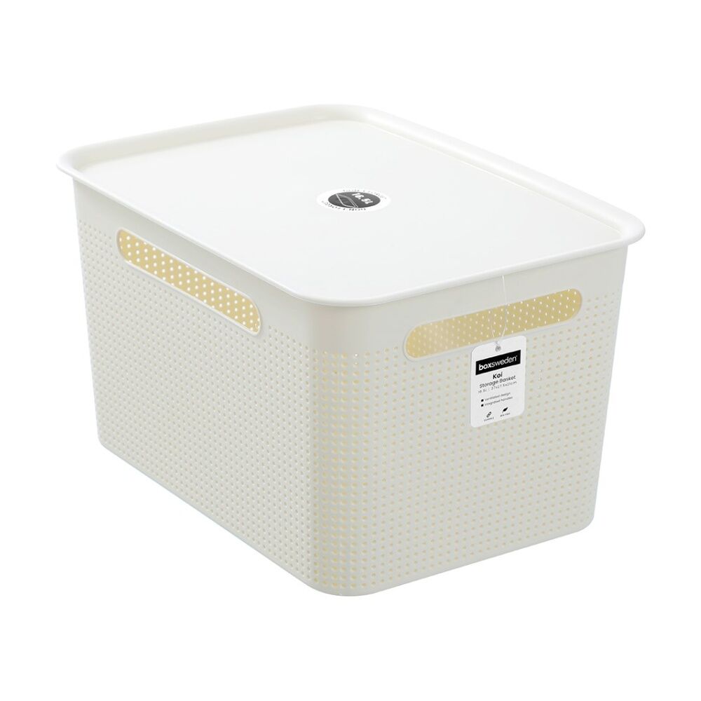 12PK Boxsweden Koi Lidded Home Organiser Storage Container Basket Assorted 16.5L