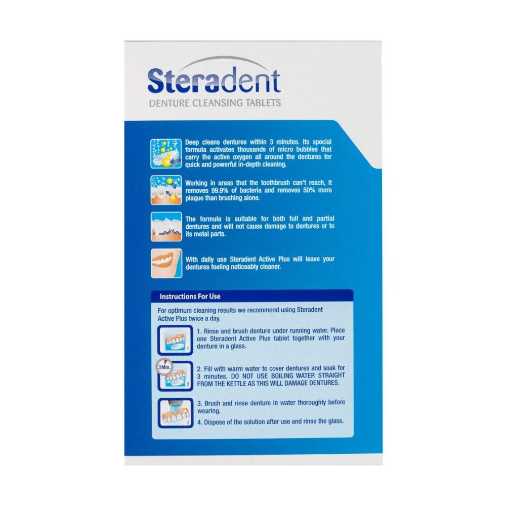 5x 48pc Steradent Active Plus Denture Cleansing Tablets In Foil Sealed Pack