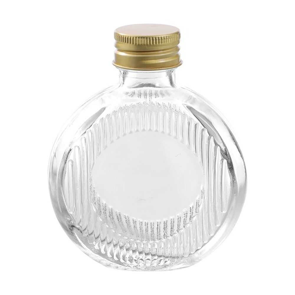 24PK Lemon And Lime Verre Flat Ribbed Glass Food Container Lid Gold 100ml