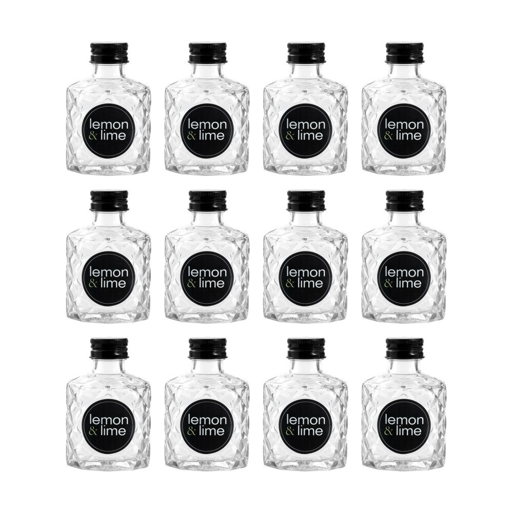 12PK Lemon And Lime Verre Quilt Glass Reusable Food Container Lid Black 100ml