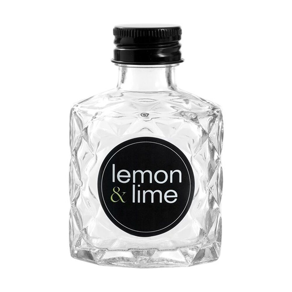 24PK Lemon And Lime Verre Quilt Glass Reusable Food Container Lid Black 100ml