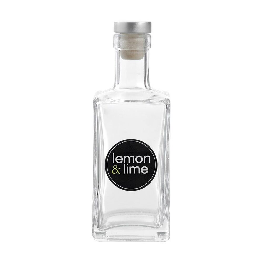 12PK Lemon And Lime Verre Square Glass Bottle Reusable Food Container 270ml