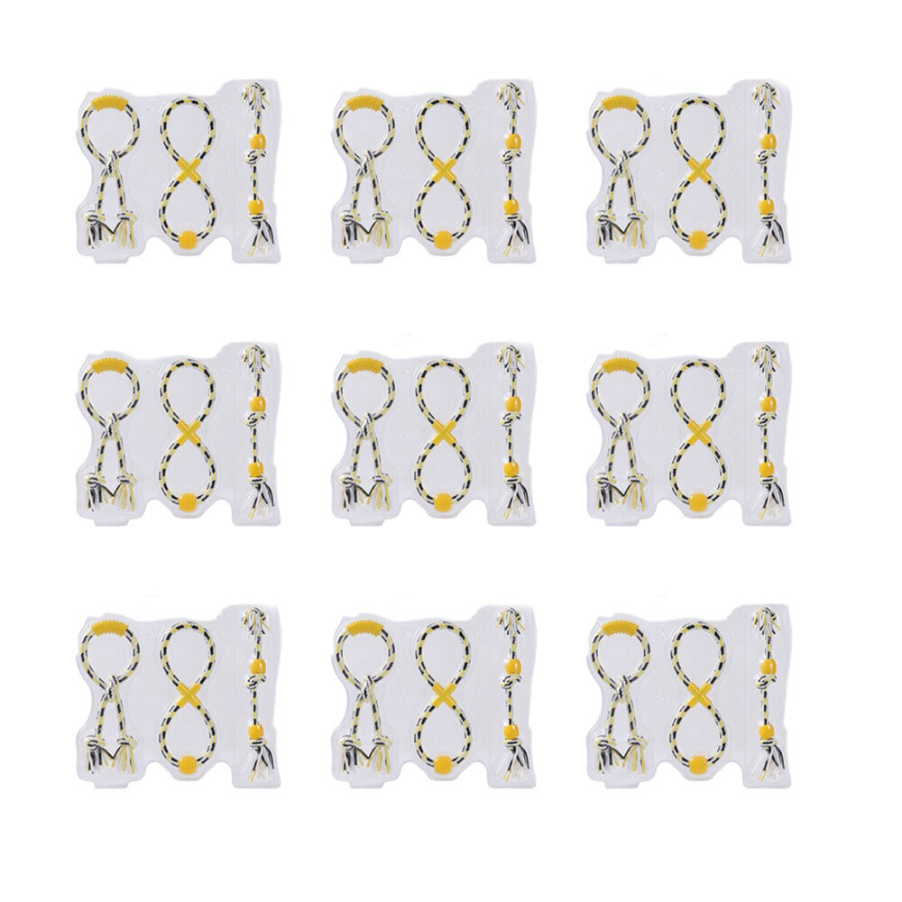 12x 3pc Paws And Claws Pet Dog Rope Rubber Tuggers Toy Set 50cm 37cm 33cm