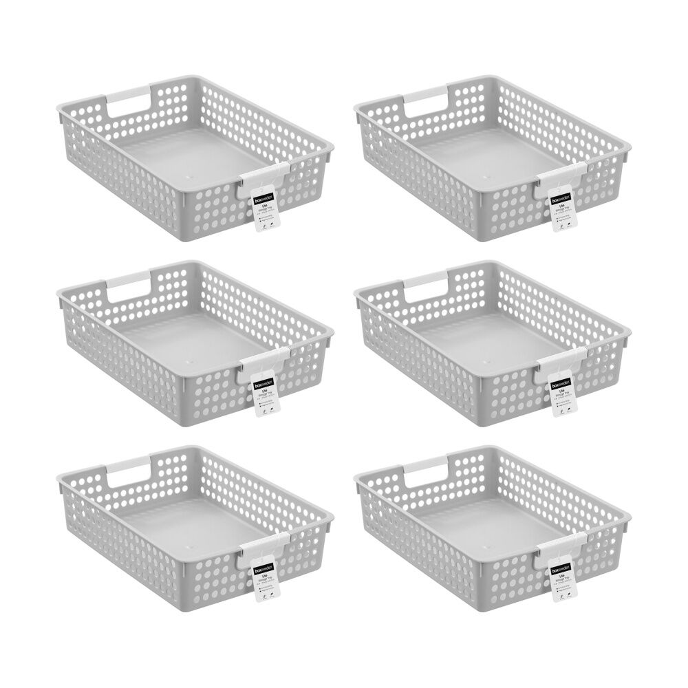 6PK Boxsweden Lite Tray Home Organiser Storage Container 4.8L 36x25.5x8.5cm