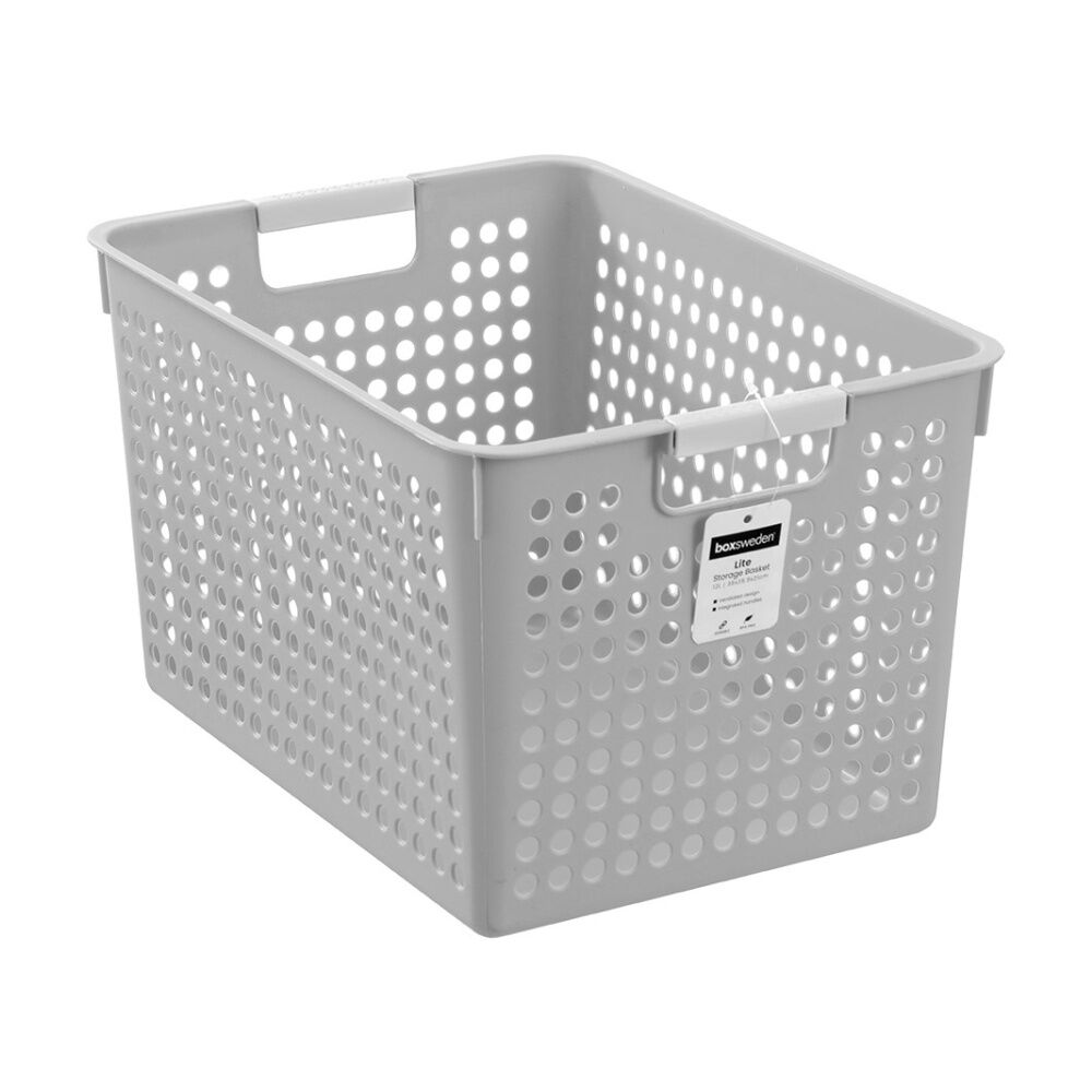 12PK Boxsweden Lite Basket Home Organiser Storage Container Ast 12L 35x25.5x21cm