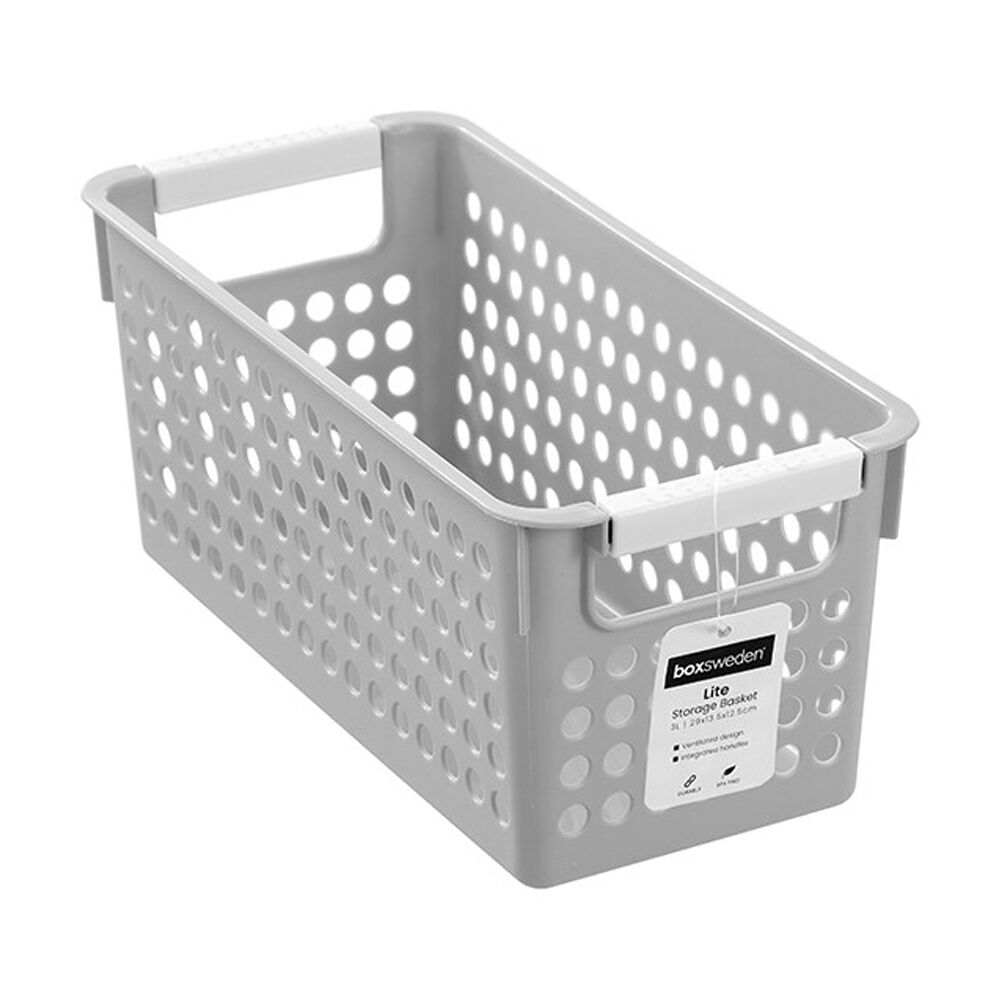 24PK Boxsweden Lite Basket Home Organiser Storage Container Assorted 3L