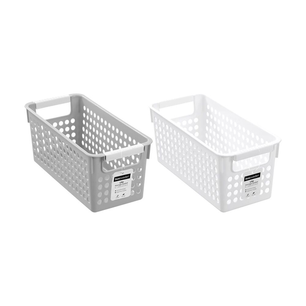 24PK Boxsweden Lite Basket Home Organiser Storage Container Assorted 3L