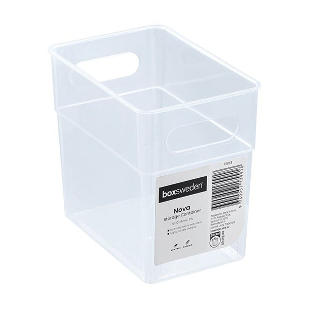 36PK Boxsweden Nova Home/Office Plastic Storage Container 1.5L 15x10x14cm